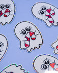 ✧ Ghost & his candy cane Holo sticker ✧