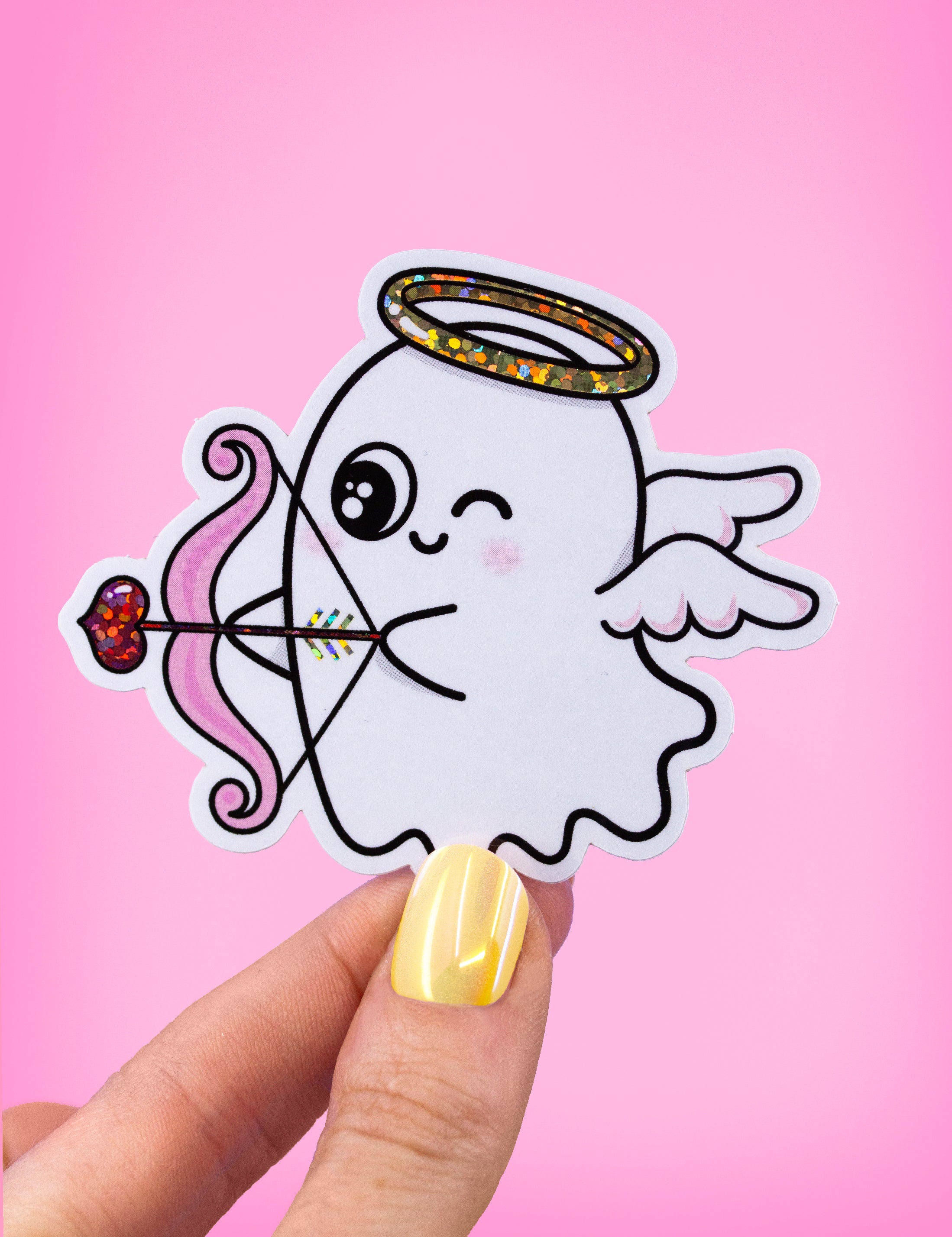 ✧ Valentine&#39;s ghost glitter sticker ✧