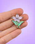 Asphodel flower enamel pin