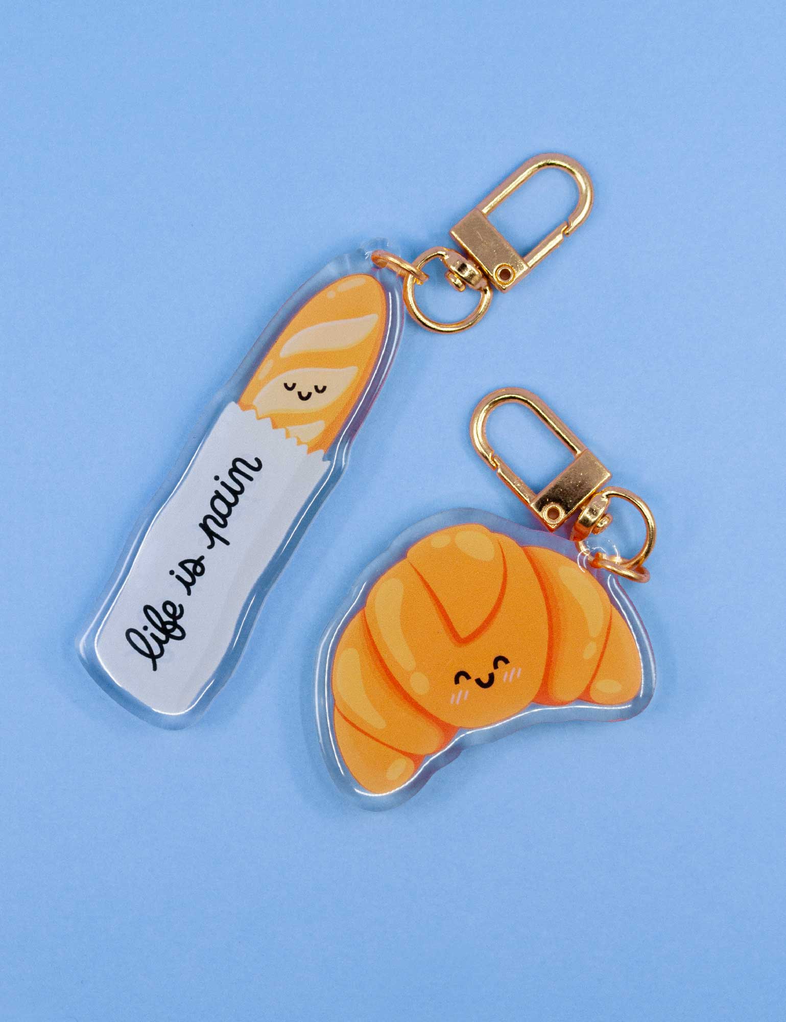 &quot;Life is Pain&quot; Baguette Acrylic keychain