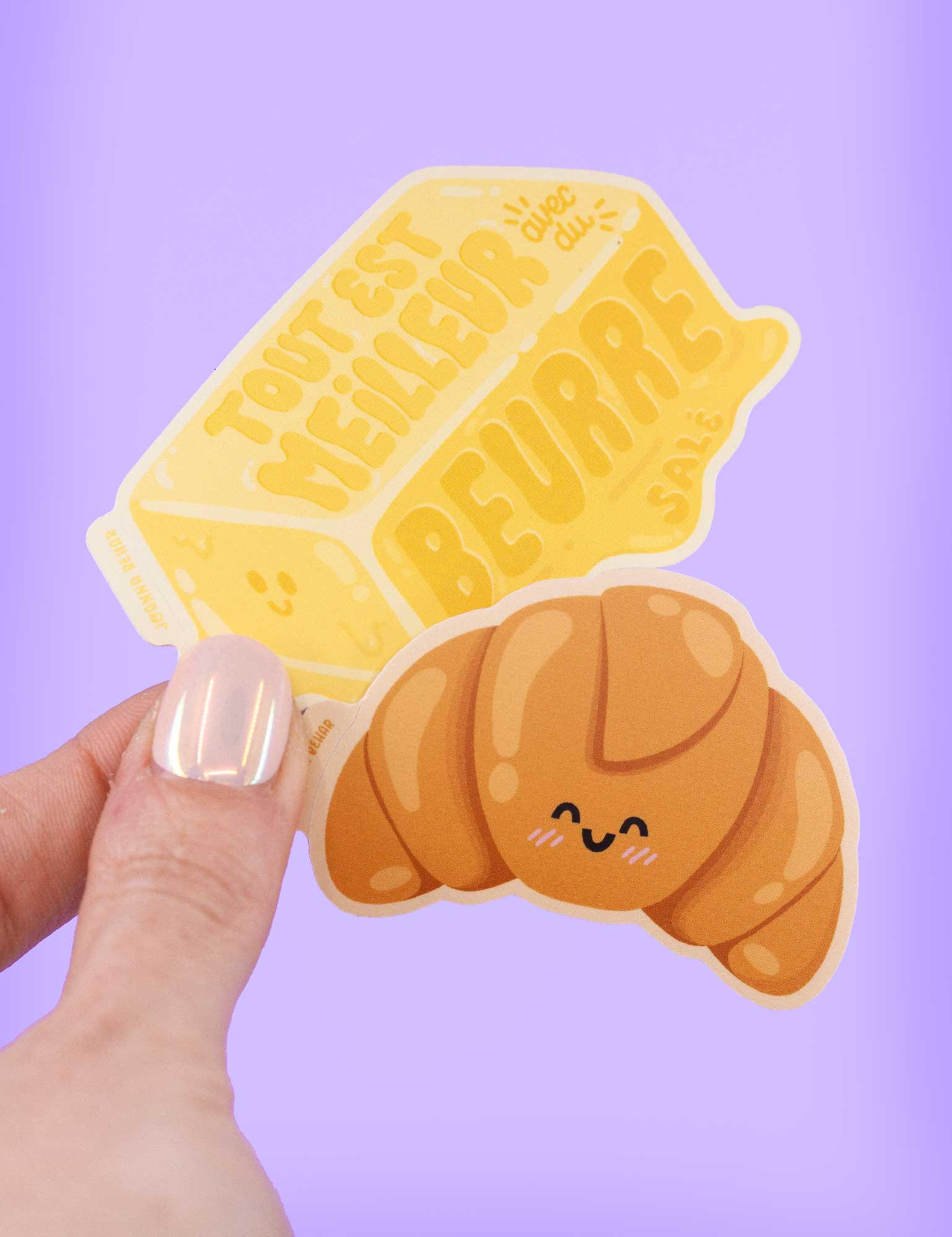 Kawaii croissant vinyl sticker