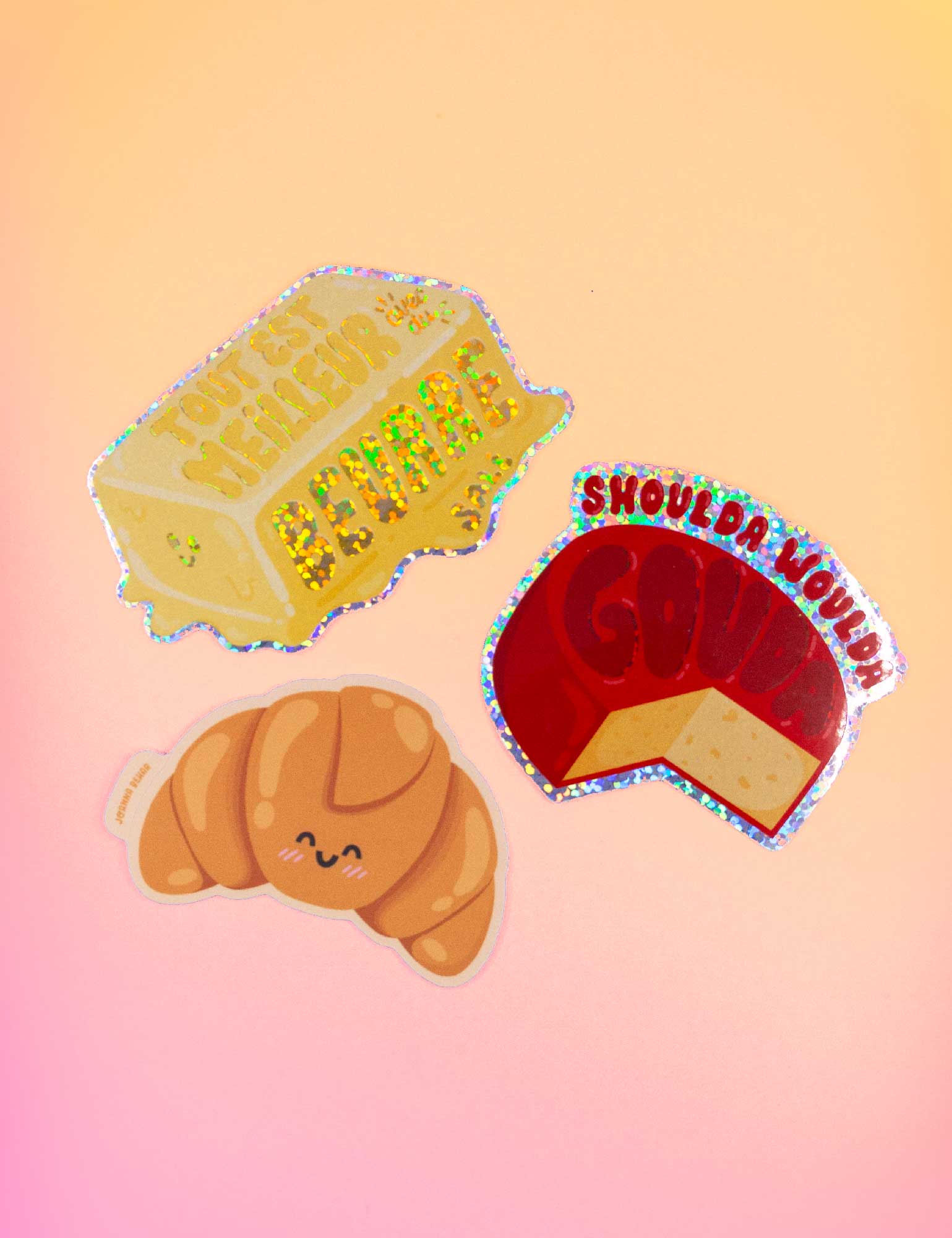 Kawaii croissant vinyl sticker