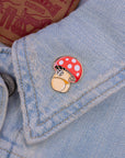 Cheeky shroom enamel pin