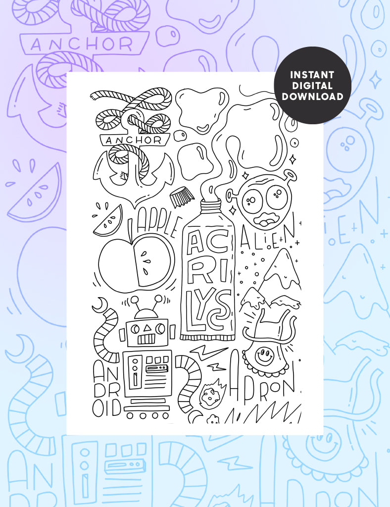 Letter A Colouring sheet - Part 1