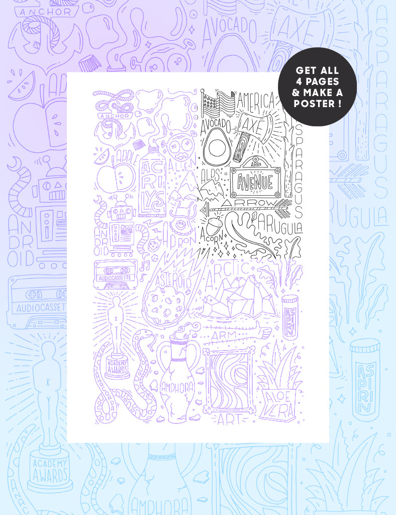 Letter A Colouring sheet - Part 2