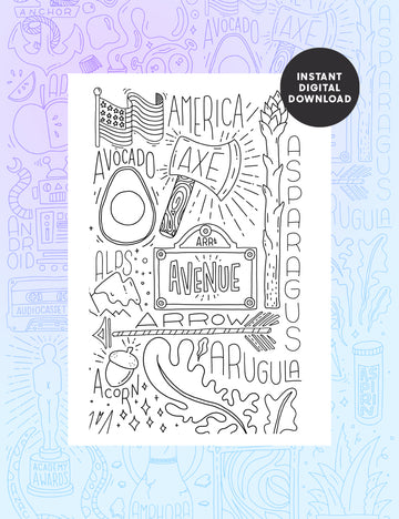 Letter A Colouring sheet - Part 2