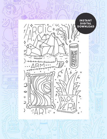 Letter A Colouring sheet - Part 4