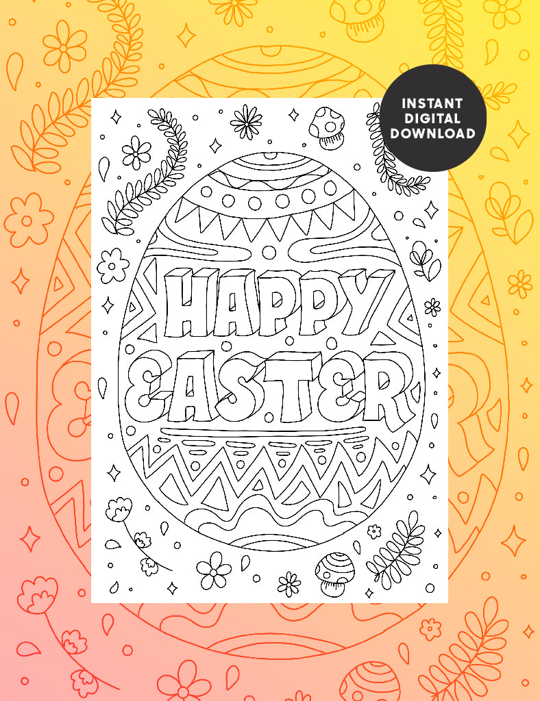 Happy Easter Colouring sheet