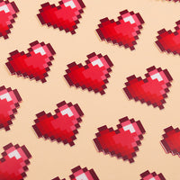 RED PIXEL HEART STICKERS