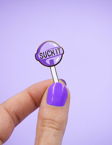 Suck it pin Purple