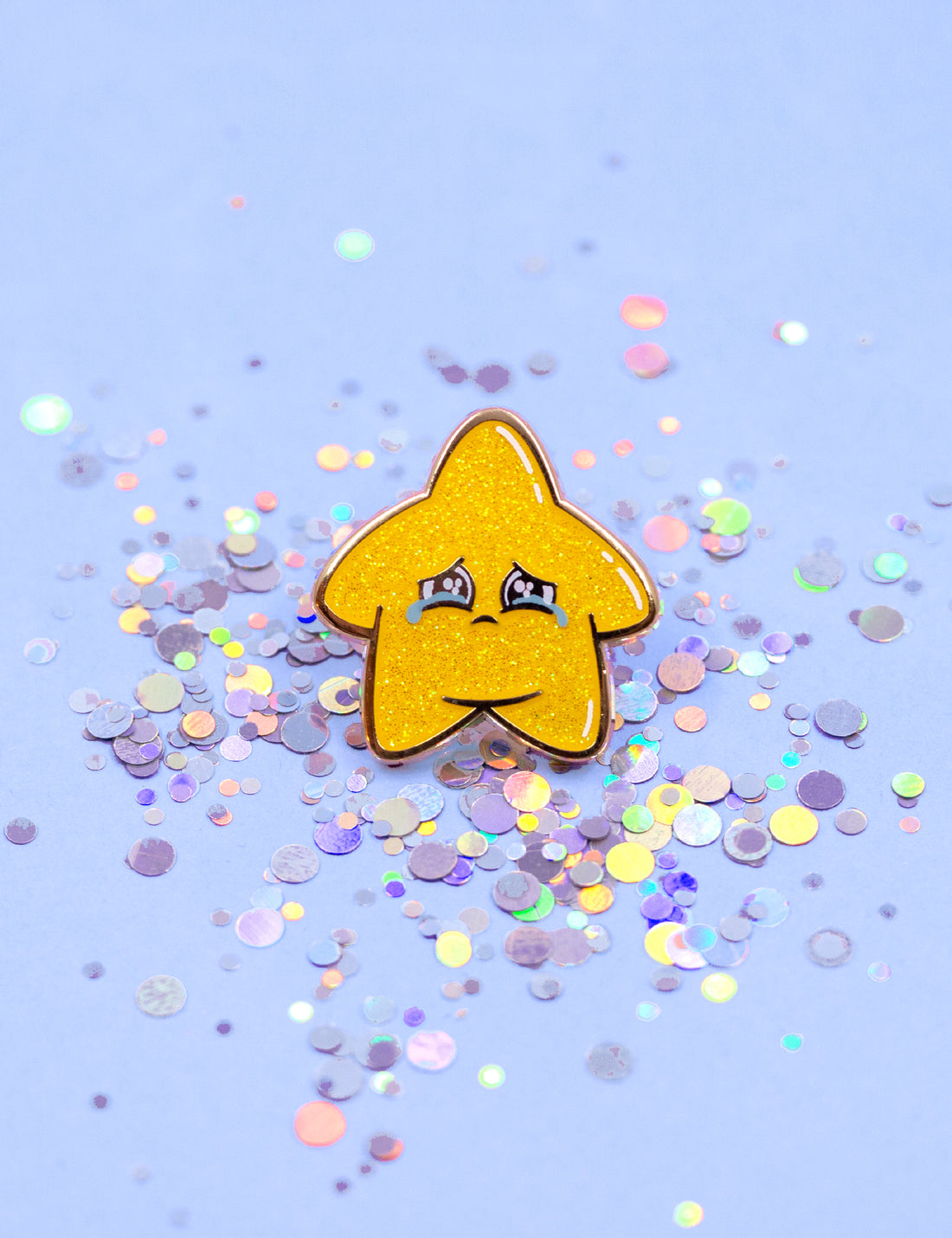SAD GLITTER STAR PIN