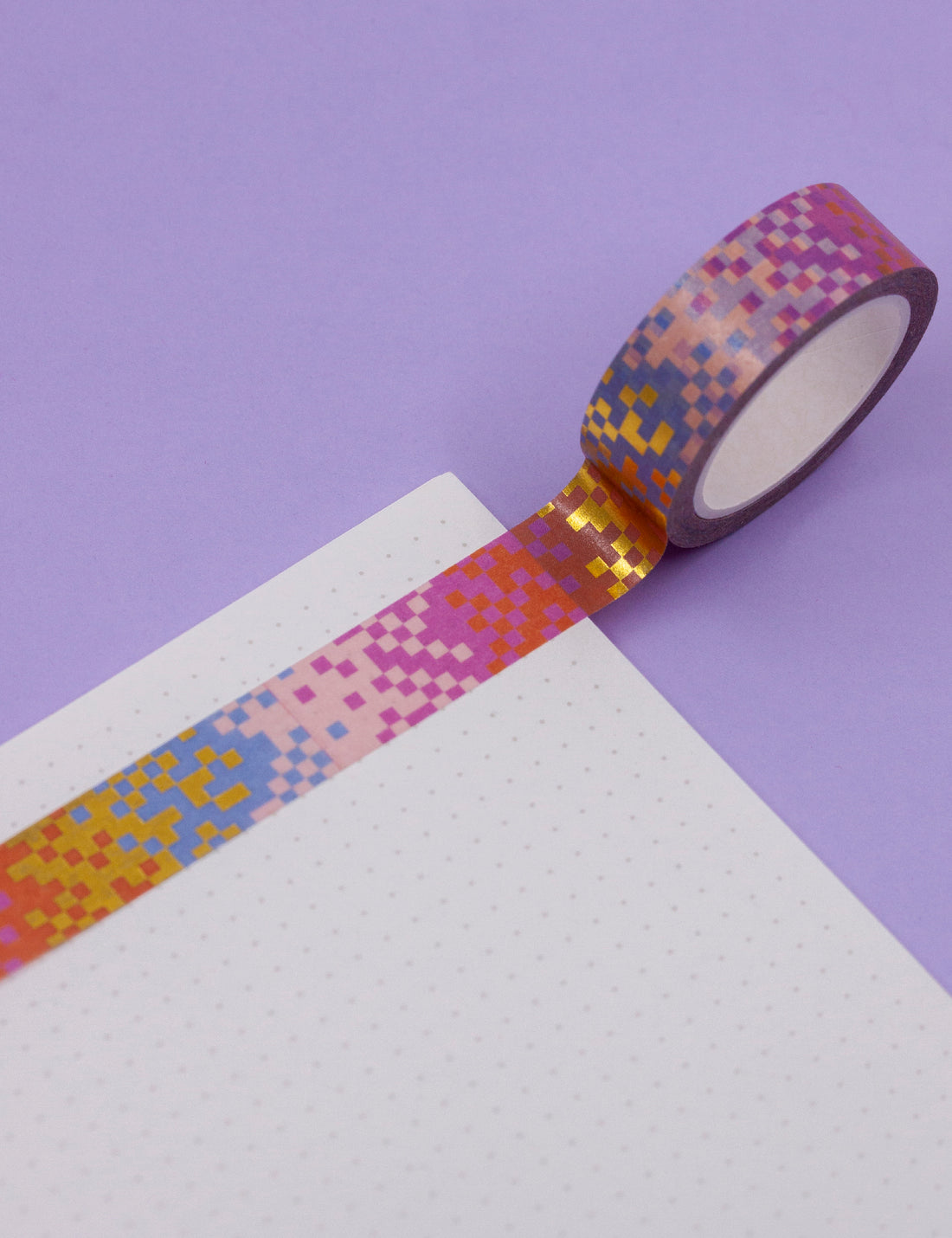 Pixelated gold foil detail washi tape