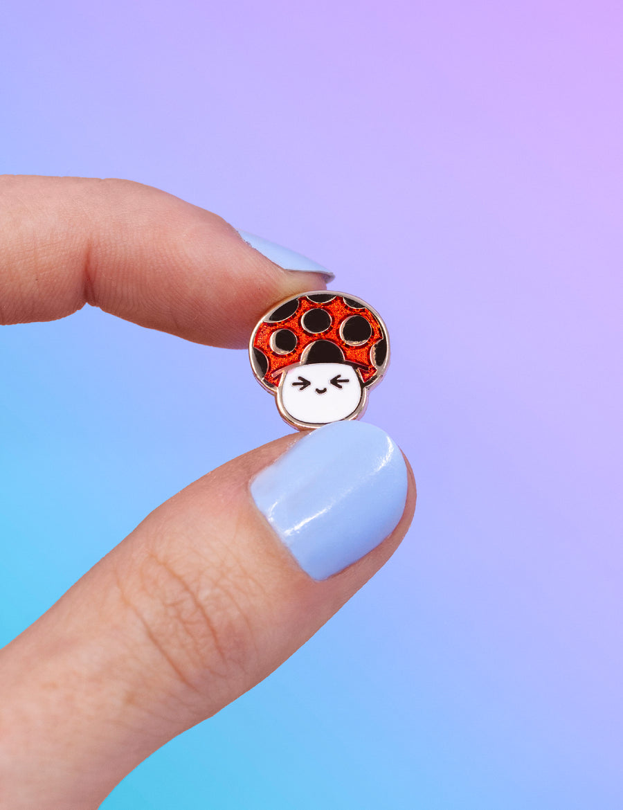 Mini mushroom pin