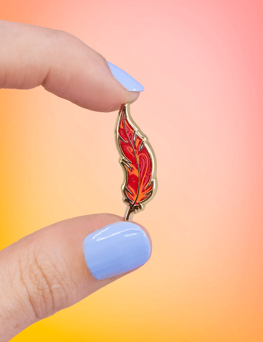 Mini phoenix feather pin enamel pin