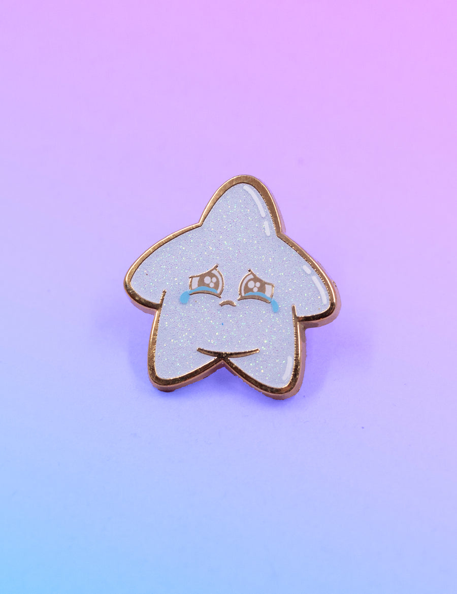SAD GLITTER STAR PIN